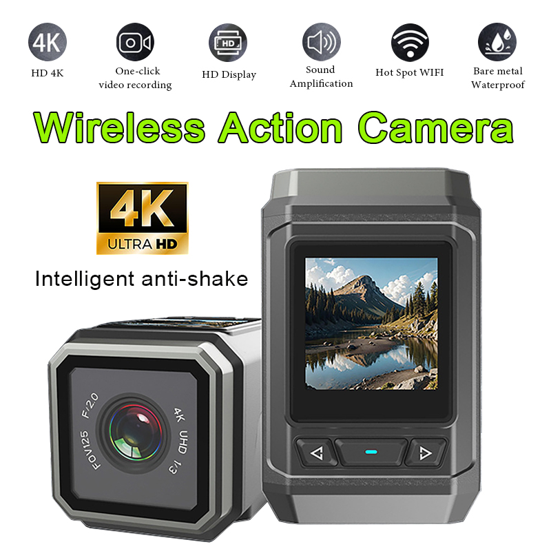 Helmet Camera 4K Wifi - Câmera de ação hd 4k, sem