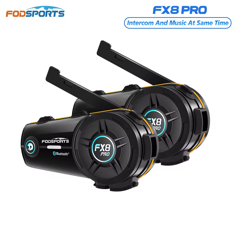 Bluetooth Headset Helmet 1000M - 2 Peças Fodsports FX8 Pro Intercomunicador