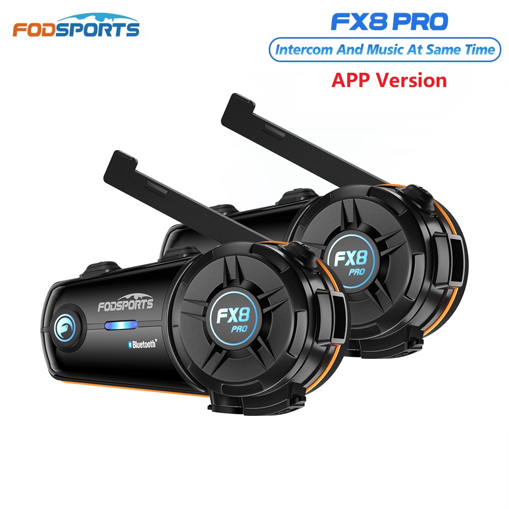 Motorcycle Intercom Group 10 Riders - 2 piezas Fodsports FX8 Pro Intercomunicador