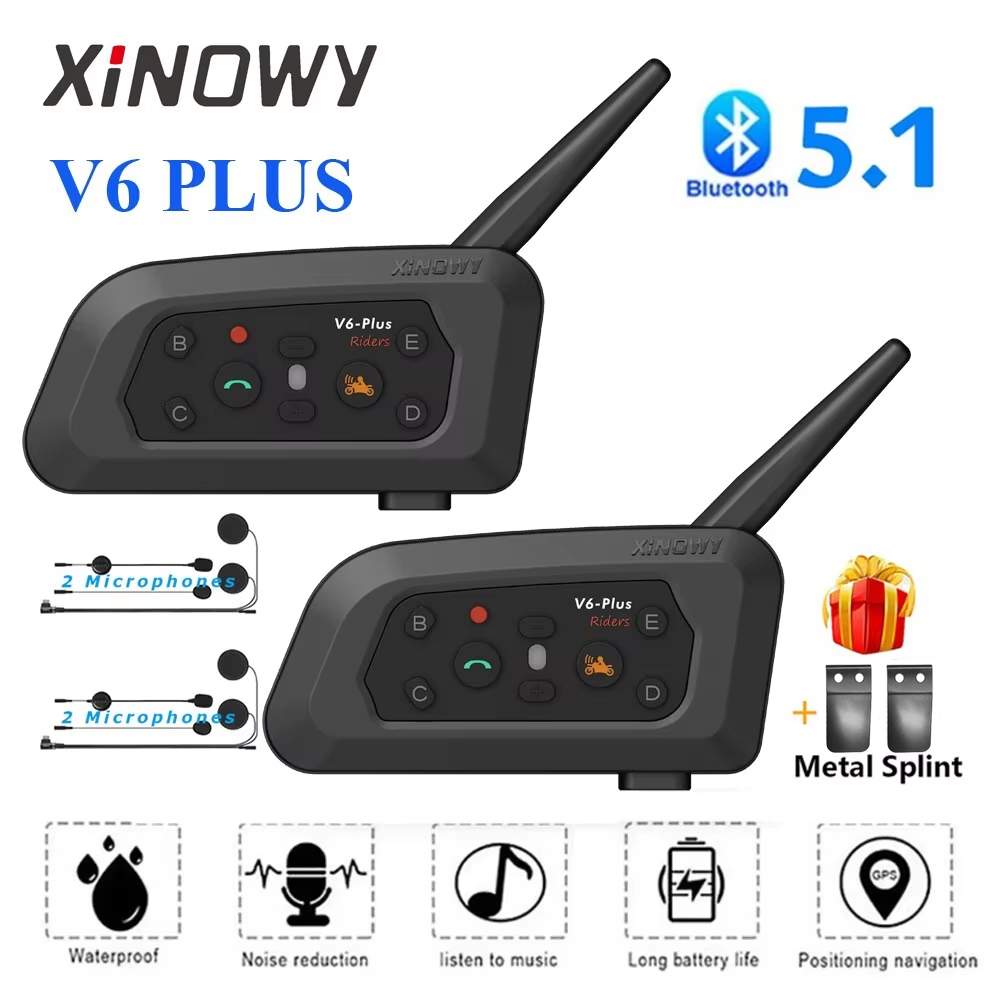 Motorcycle Helmet Intercom 6 Rider - XINOWY V6 Plus Motocicleta Capacete Bluetooth