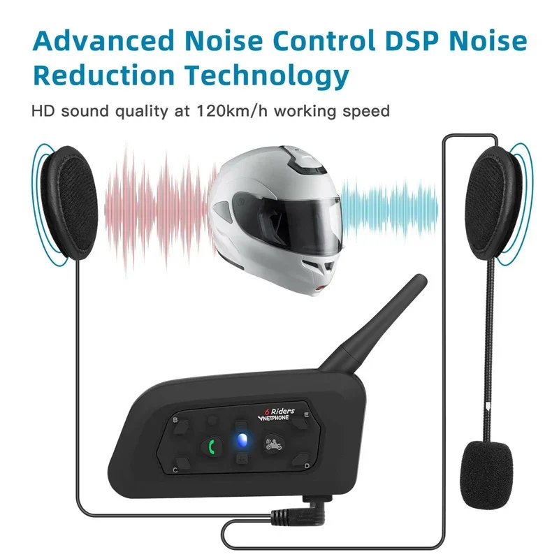 Vnetphone-Motocicleta sem fio  - Motorcycle Helmet Intercom 6 Rider avaliação e preço