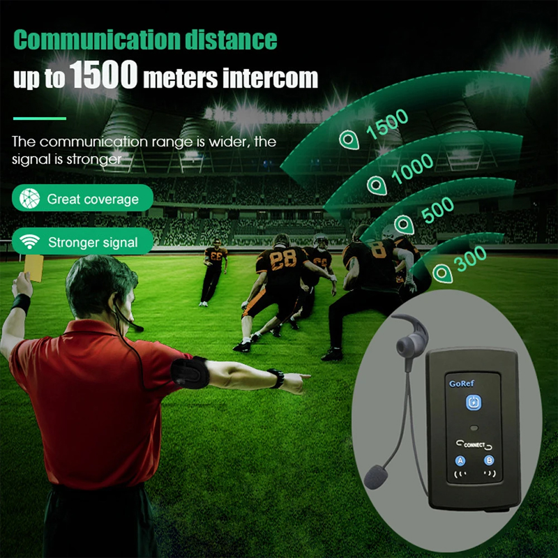 GoRef Soccer Árbitro Intercom  - Bluetooth Headset Helmet 1000M avaliação e preço
