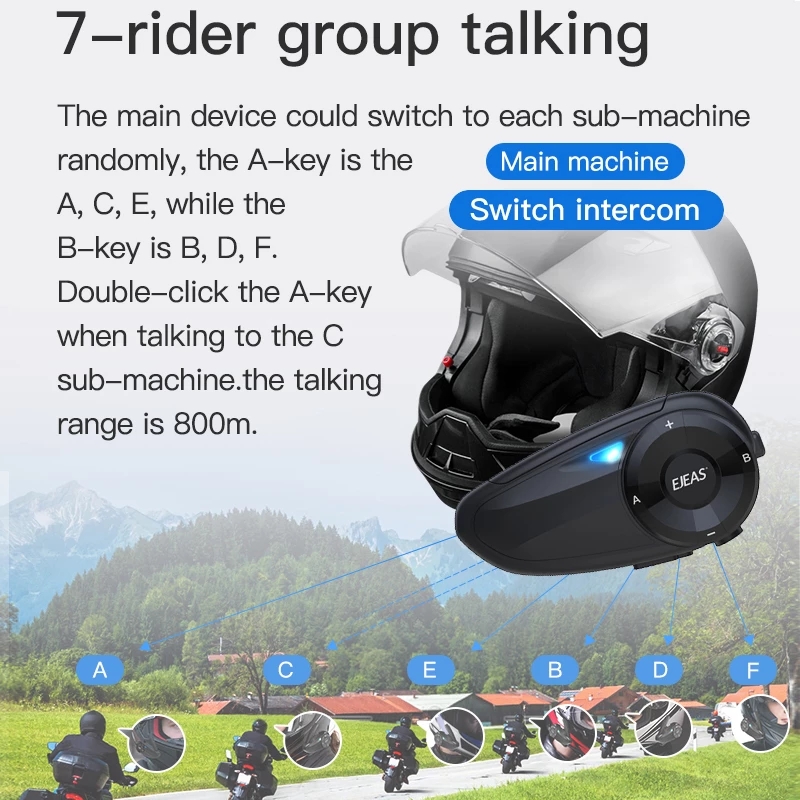 Ejeas q7 capacete da motocicle - Motorcycle Intercom With Fm Radio avaliação e preço