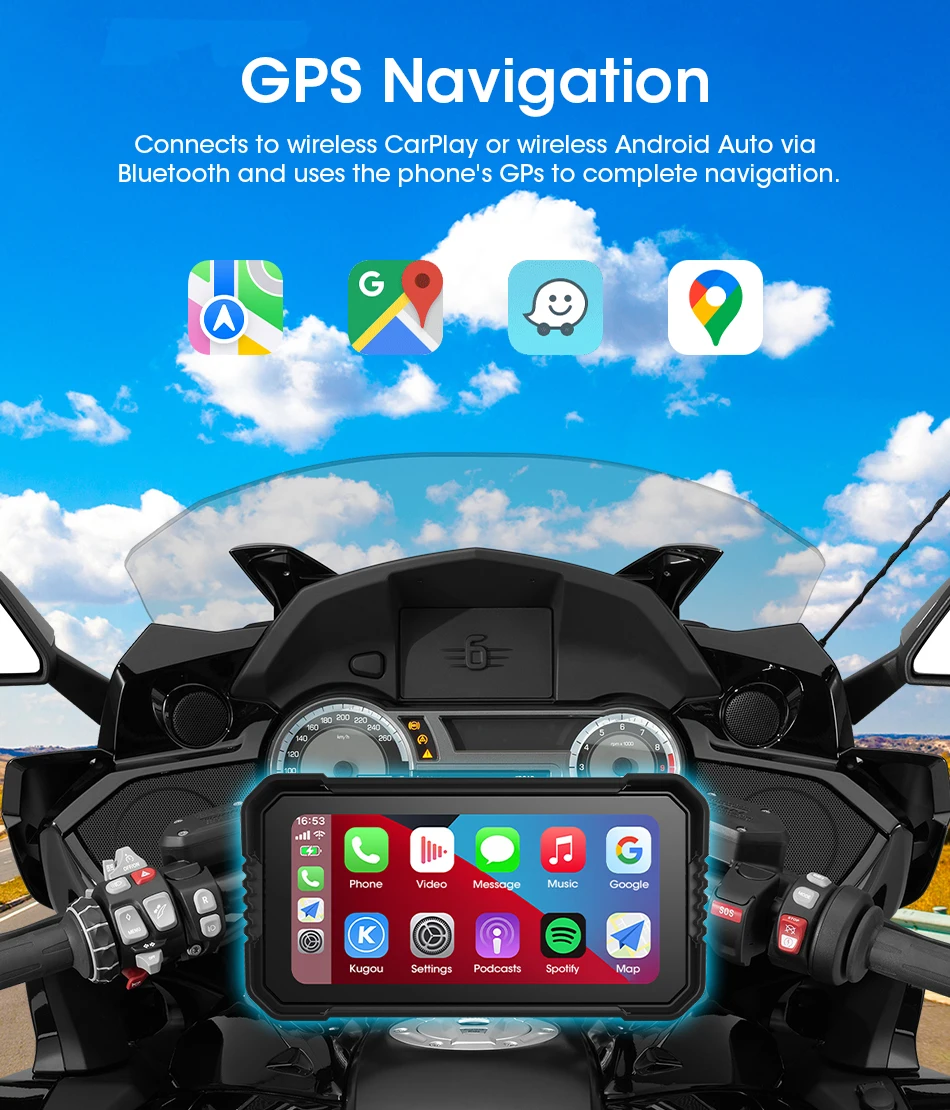 Tela carplay de 6.25 polegadas - Motorcycle Gps Navigator Waterproof avaliação e preço