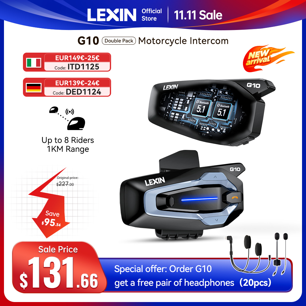 NEW-LEXIN G10 Intercomunicador - Bluetooth Headset Helmet 1000M avaliação e preço