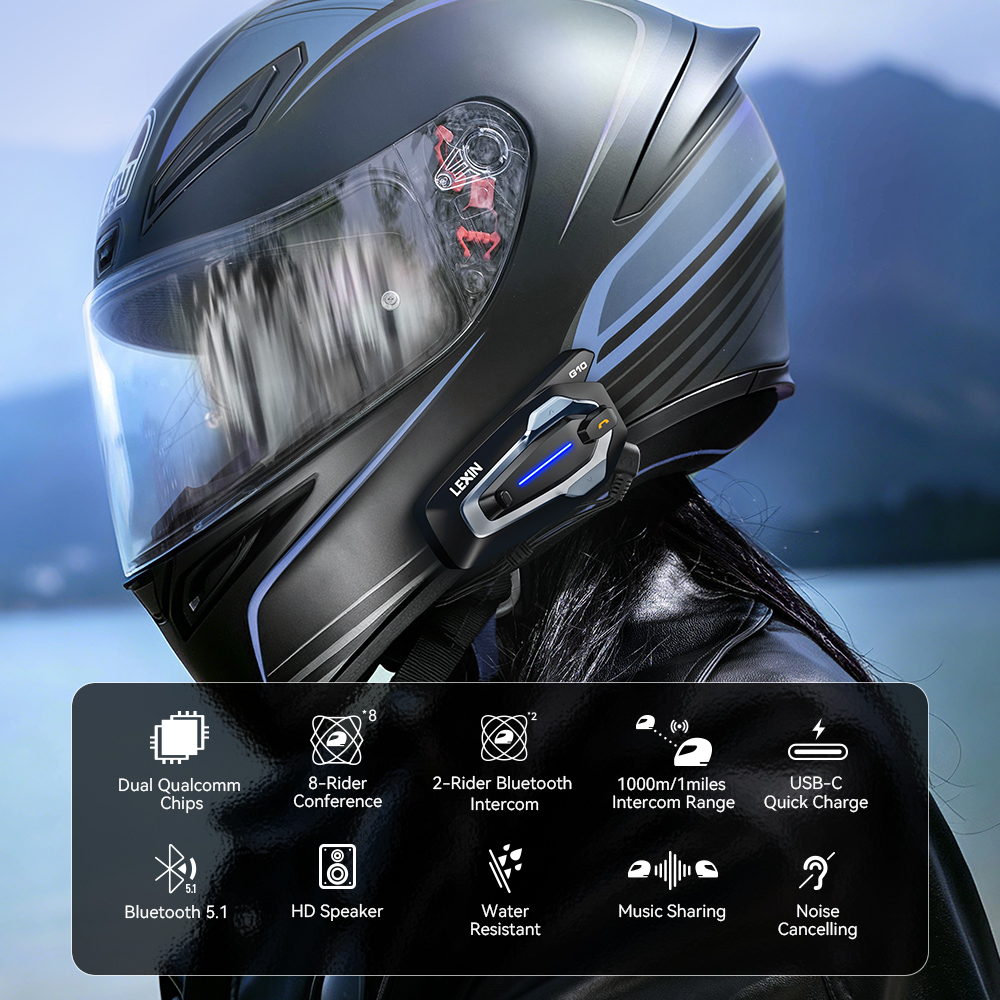 NEW-LEXIN G10 Intercomunicador - Bluetooth Headset Helmet 1000M avaliação e preço