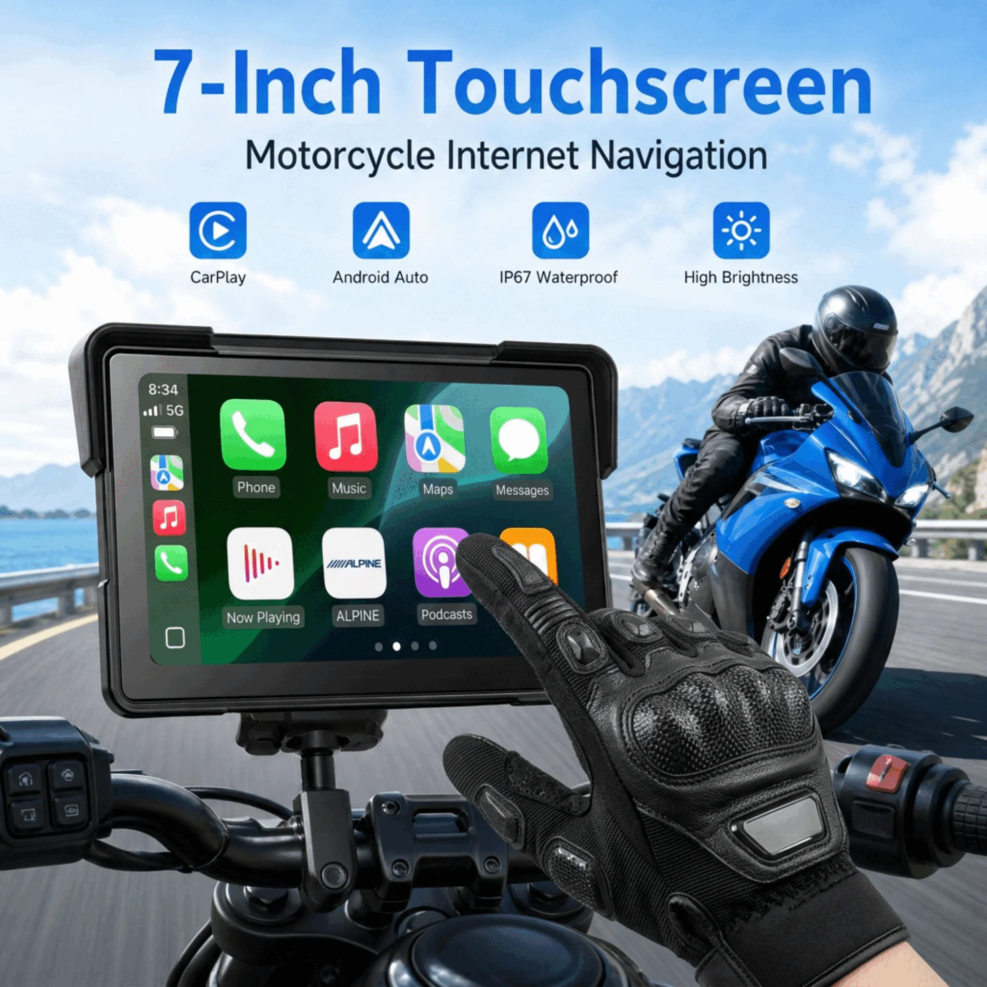 Aoocci C7, sistema de navegaçã - Motorcycle Gps Navigator Waterproof avaliação e preço