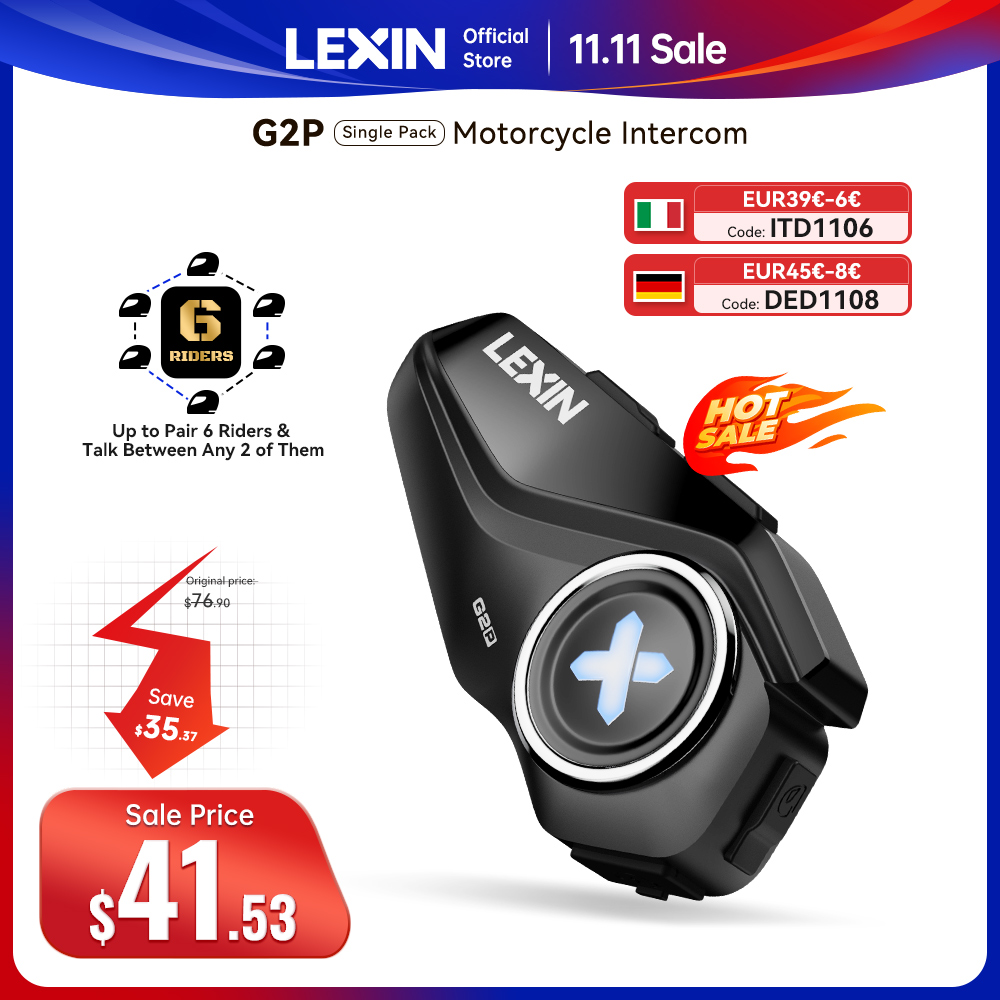 Lexin g2p motocicleta interfon - Bluetooth Headset Helmet 1000M avaliação e preço